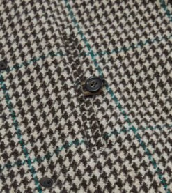 Houndstooth Check Wool Raglan Coat -Drakes Shop DR2A1Q23505 01101 7
