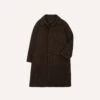 Brown Herringbone Wool Raglan Coat -Drakes Shop DR2A1Q23506 01301 1