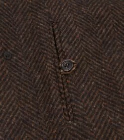 Brown Herringbone Wool Raglan Coat -Drakes Shop DR2A1Q23506 01301 6