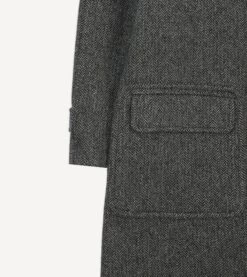 Grey Herringbone Wool Raglan Coat -Drakes Shop DR2A1Q23508 01600 5