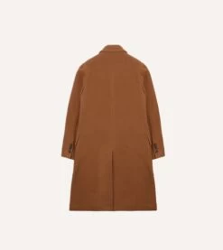 Camel Double-Breasted Cashmere-Wool Overcoat -Drakes Shop DR2A1T23515 01300 9