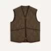 Olive Quilted Nylon Zip Vest -Drakes Shop DR2A1W22525 02400 1 LR