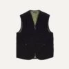 Navy Quilted Melton Wool Zip Vest 2 Navy Quilted Melton Wool Zip Vest -Drakes Shop DR2A1W22638 01250 01