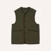 Olive Quilted Nylon Snap Vest 1 Olive Quilted Nylon Snap Vest -Drakes Shop DR2A1X23523 01400 1