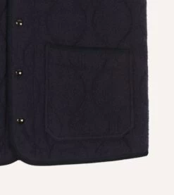 Navy Quilted Casentino Snap Vest -Drakes Shop DR2A1X23572 01250 4