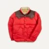 Rocky Mountain Featherbed For Drake's Red Nylon Leather Christy Down Jacket -Drakes Shop DR2A1Y22828 01700 1