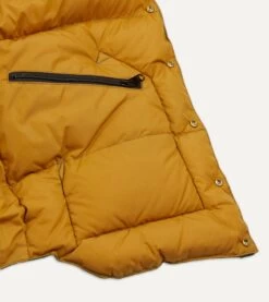 Rocky Mountain Featherbed For Drake's Green Nylon Leather Christy Down Vest -Drakes Shop DR2A1Y22973 01400 5