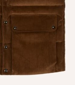 Brown Corduroy Down Vest 14 Brown Corduroy Down Vest -Drakes Shop DR2A1Y23524 01300 5