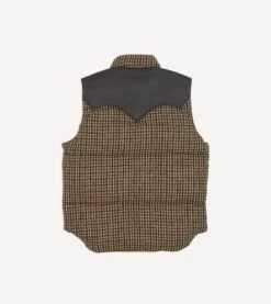 Rocky Mountain Featherbed For Drake's Houndstooth Check Harris Tweed Christy Down Vest -Drakes Shop DR2A1Y23618 01303 6