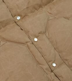 Rocky Mountain Featherbed For Drake's Brown Waxed Cotton Christy Down Vest With Shearling Collar -Drakes Shop DR2A1Y23619 01300 4