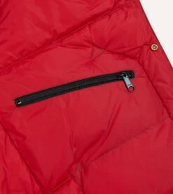 Rocky Mountain Featherbed For Drake's Brown Waxed Cotton Christy Down Vest With Shearling Collar -Drakes Shop DR2A1Y23619 01300 7