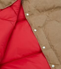 Rocky Mountain Featherbed For Drake's Brown Waxed Cotton Christy Down Vest With Shearling Collar -Drakes Shop DR2A1Y23619 01300 8