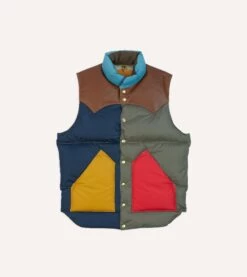 Rocky Mountain Featherbed For Drake's Colour Block Nylon Christy Down Vest