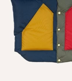 Rocky Mountain Featherbed For Drake's Colour Block Nylon Christy Down Vest -Drakes Shop DR2A1Y23620 01660 5