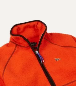Orange Casentino Wool Half-Zip Pullover Fleece -Drakes Shop DR2A1Z 21002 01 800 3