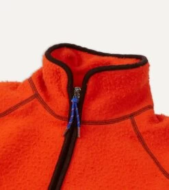 Orange Casentino Wool Half-Zip Pullover Fleece -Drakes Shop DR2A1Z 21002 01 800 4