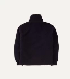 Navy Casentino Wool Half-Zip Pullover Fleece -Drakes Shop DR2A1Z 21002 02 250 6