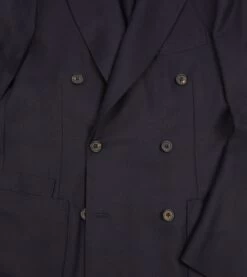 Navy Wool Flannel Double-Breasted Tailored Jacket -Drakes Shop DR2A2A 22800 01 250 4