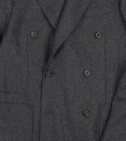 Grey Wool Flannel Double-Breasted Tailored Jacket -Drakes Shop DR2A2A 22800 02 600 4