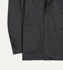 Grey Wool Flannel Double-Breasted Tailored Jacket -Drakes Shop DR2A2A 22800 02 600 5