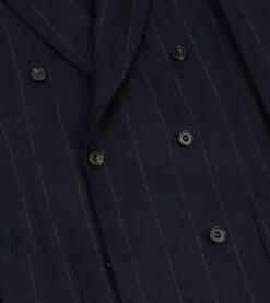 Navy Chalkstripe Wool Double-Breasted Tailored Jacket -Drakes Shop DR2A2A23629 01252 5