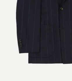 Navy Chalkstripe Wool Double-Breasted Tailored Jacket -Drakes Shop DR2A2A23629 01252 6