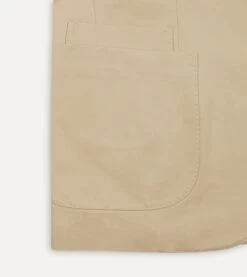 Sand Cotton Drill Tailored Jacket -Drakes Shop DR2A2B21375 03050 4