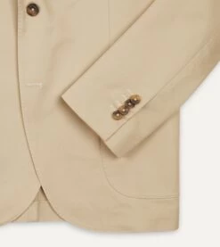 Sand Cotton Drill Tailored Jacket -Drakes Shop DR2A2B21375 03050 5
