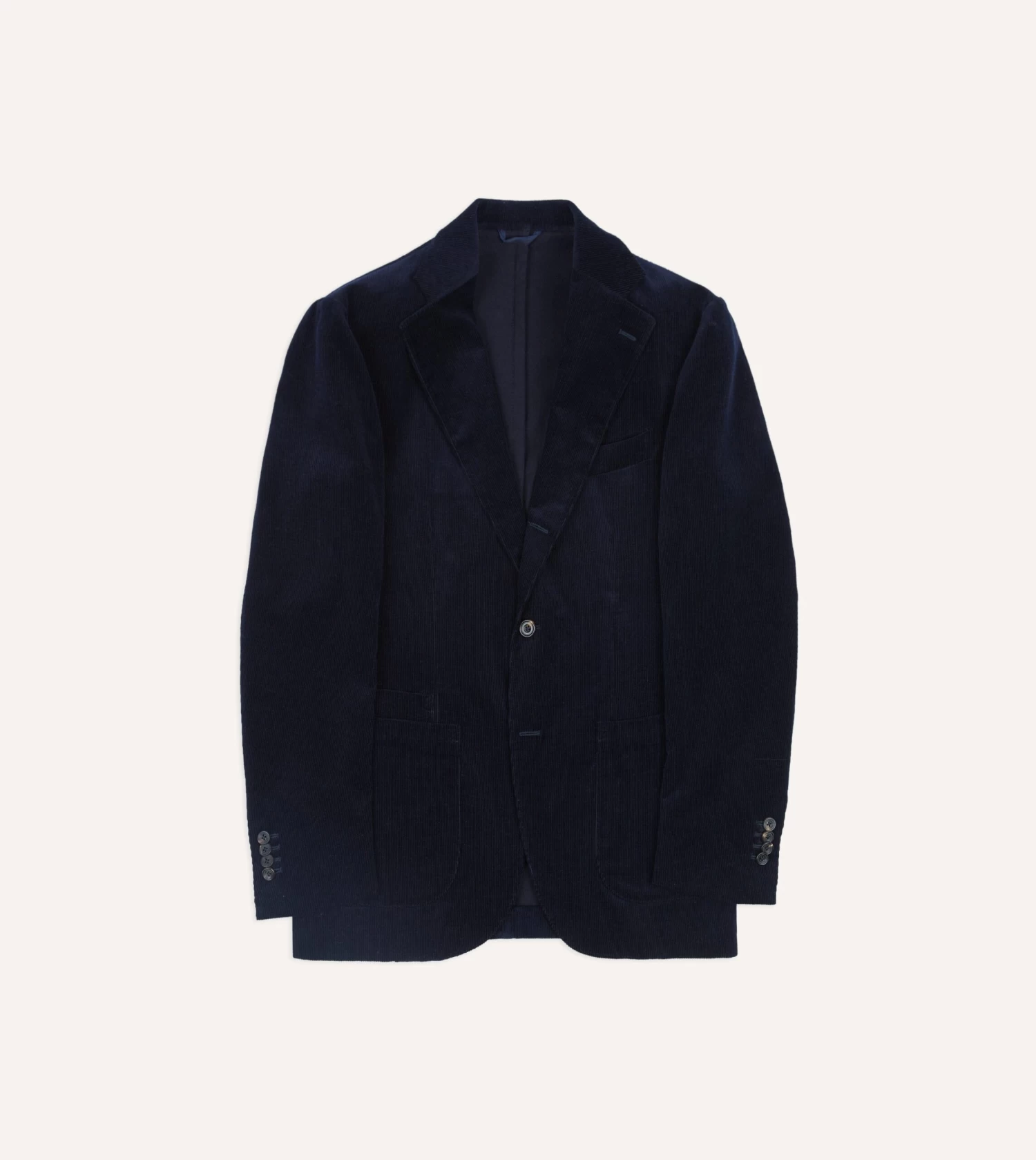 Navy Mid-Wale Cotton Corduroy Tailored Jacket 3 Navy Mid-Wale Cotton Corduroy Tailored Jacket