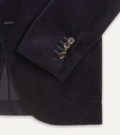 Navy Mid-Wale Cotton Corduroy Tailored Jacket 12 Navy Mid-Wale Cotton Corduroy Tailored Jacket -Drakes Shop DR2A2B21376 01250 4