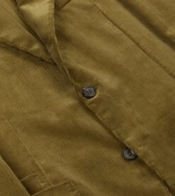 Olive Green Mid-Wale Cotton Corduroy Tailored Jacket -Drakes Shop DR2A2B21376 02400 4
