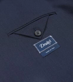 Navy Tropical Wool Tailored Jacket -Drakes Shop DR2A2B21378 01250 5