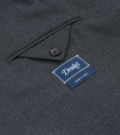 Charcoal Tropical Wool Tailored Jacket -Drakes Shop DR2A2B21378 02600 5