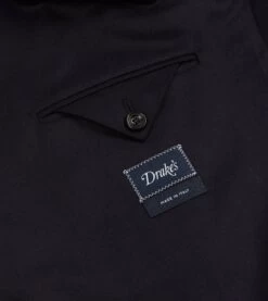 Navy Wool Flannel Tailored Jacket -Drakes Shop DR2A2B21379 01250 7