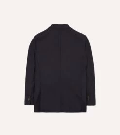 Navy Wool Flannel Tailored Jacket -Drakes Shop DR2A2B21379 01250 8
