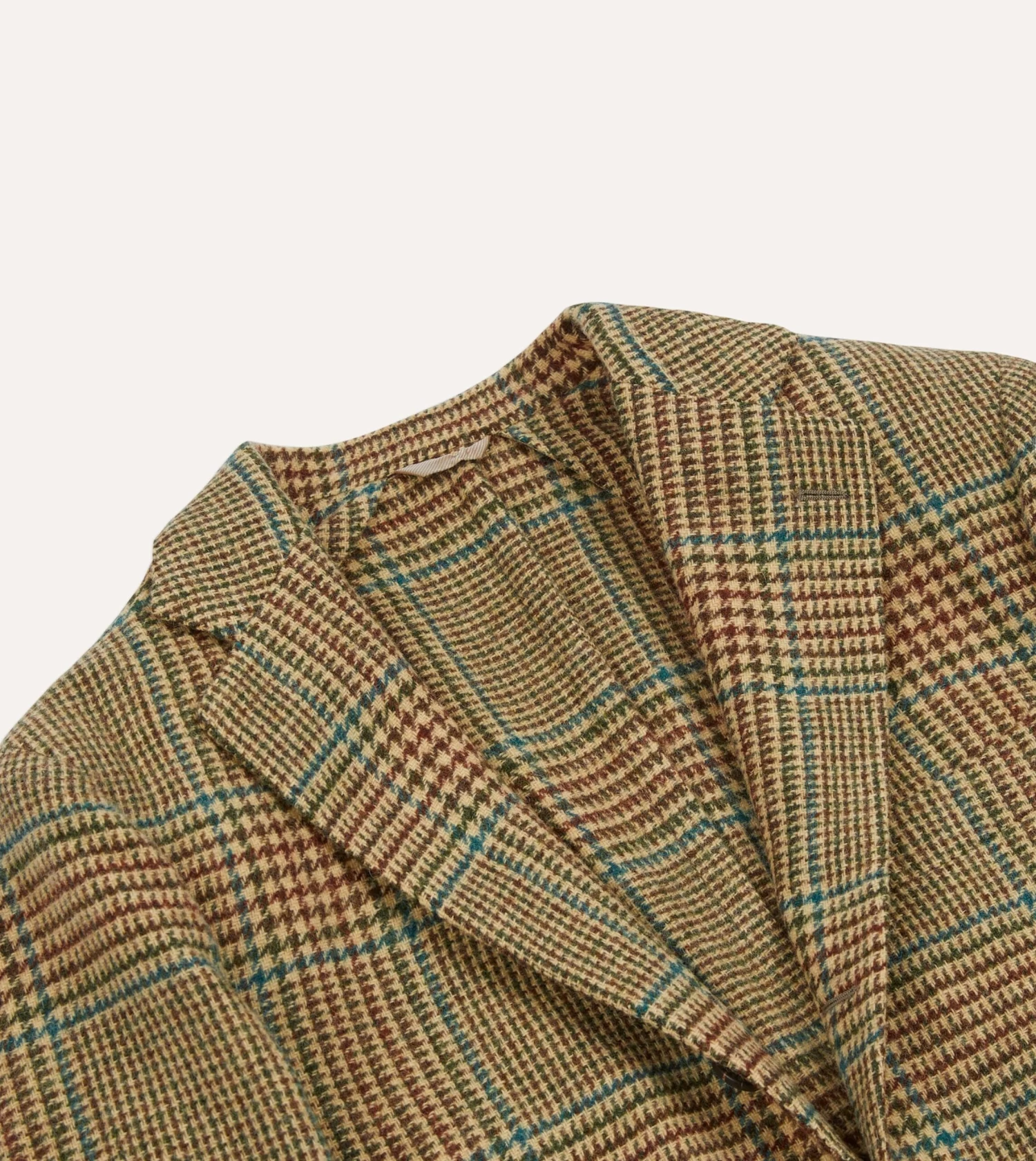 Brown, Green And Blue Houndstooth Check Tweed Blazer 5 Brown, Green And Blue Houndstooth Check Tweed Blazer - Image 3