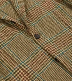 Brown, Green And Blue Houndstooth Check Tweed Blazer 15 Brown, Green And Blue Houndstooth Check Tweed Blazer -Drakes Shop DR2A2B22211 01663 4
