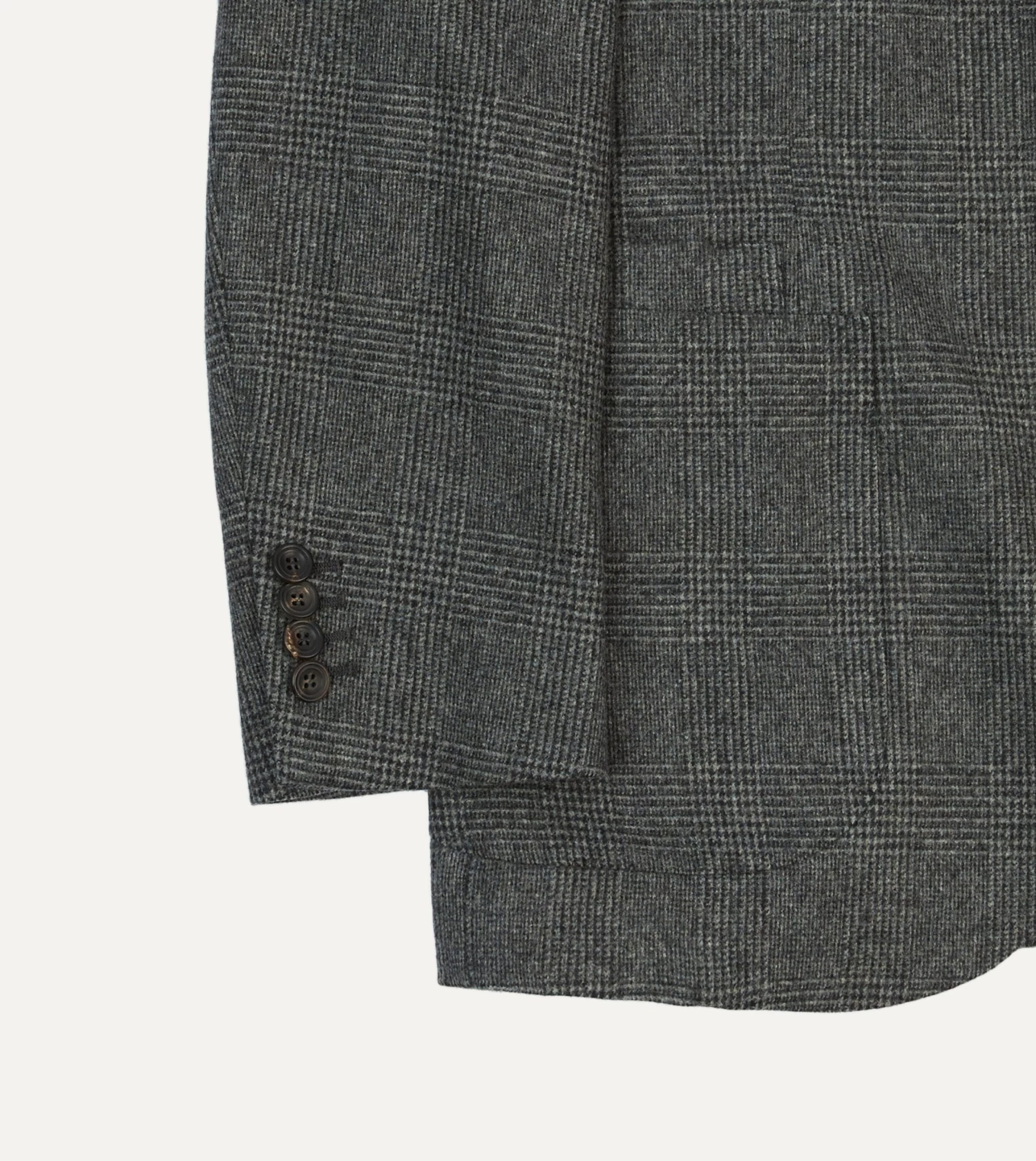 Grey Prince Of Wales Check Wool Flannel Tailored Jacket 8 Grey Prince Of Wales Check Wool Flannel Tailored Jacket - Image 6