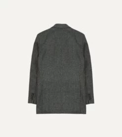 Grey Prince Of Wales Check Wool Flannel Tailored Jacket 17 Grey Prince Of Wales Check Wool Flannel Tailored Jacket -Drakes Shop DR2A2B23630 01603 8