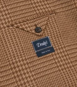 Brown Prince Of Wales Check Tweed Blazer 16 Brown Prince Of Wales Check Tweed Blazer -Drakes Shop DR2A2B23790 01303 7