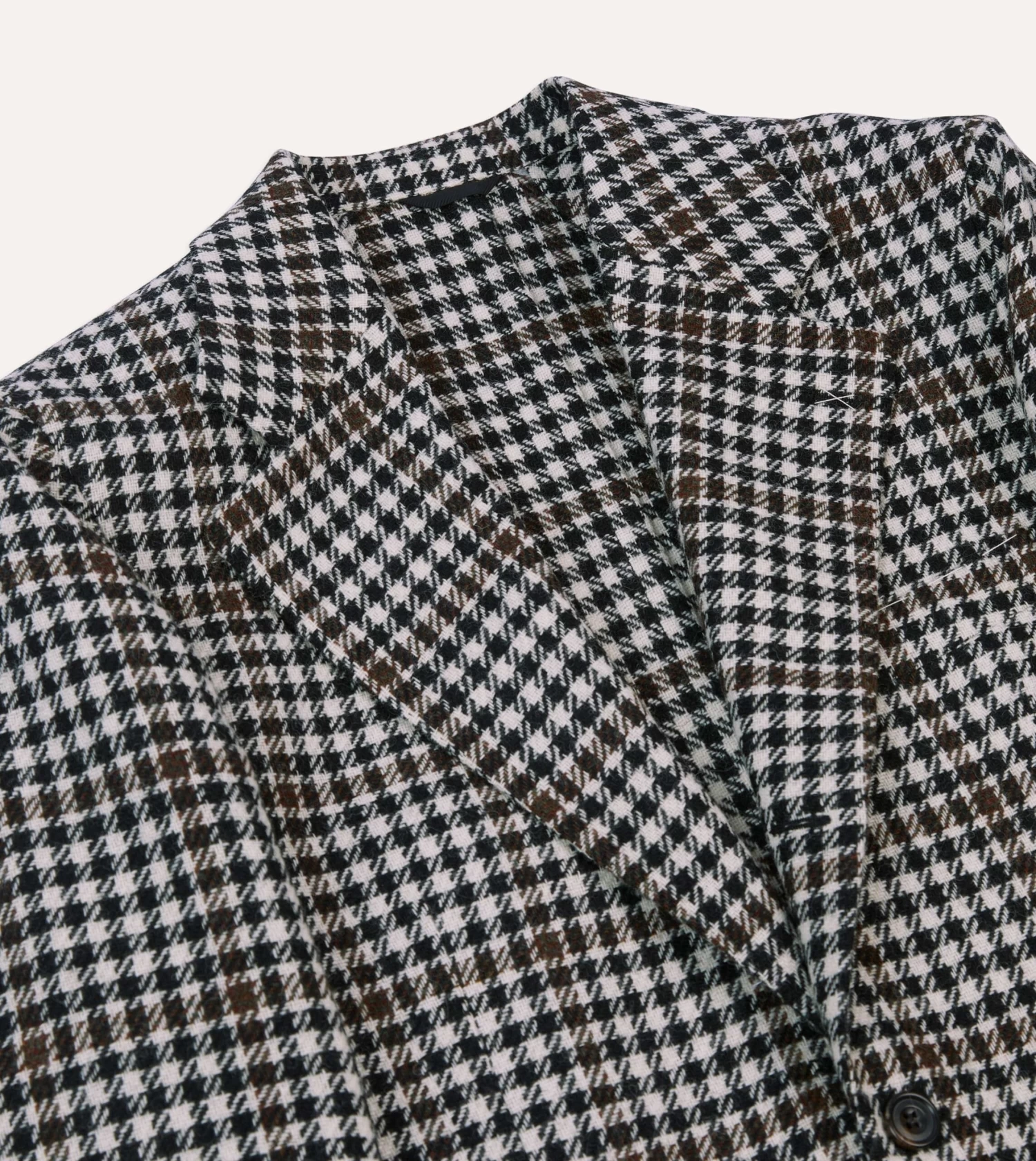 Black And White Houndstooth Check Shetland Tweed Blazer 5 Black And White Houndstooth Check Shetland Tweed Blazer - Image 3