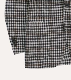 Black And White Houndstooth Check Shetland Tweed Blazer 15 Black And White Houndstooth Check Shetland Tweed Blazer -Drakes Shop DR2A2B23795 01103 6