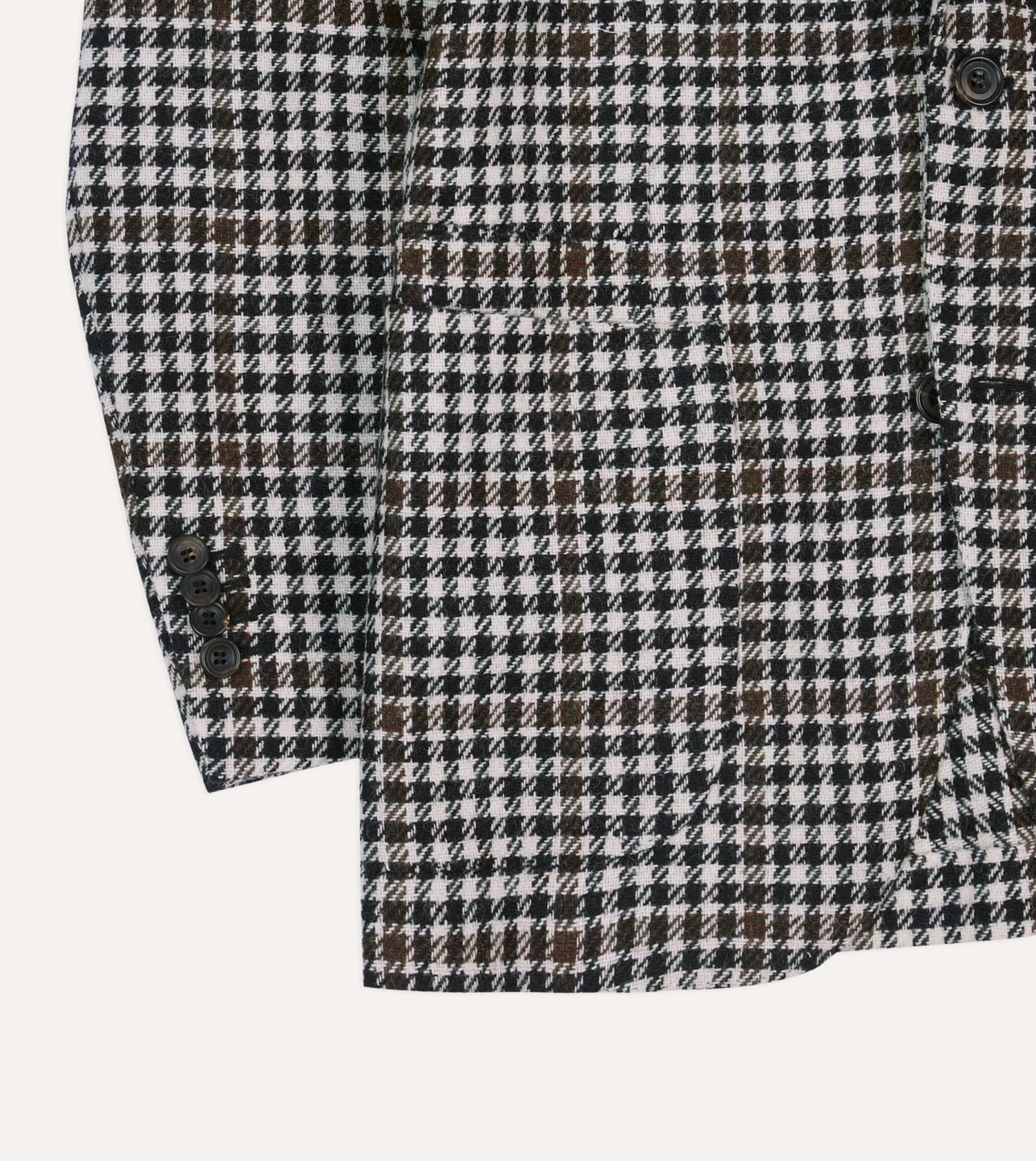 Black And White Houndstooth Check Shetland Tweed Blazer 8 Black And White Houndstooth Check Shetland Tweed Blazer - Image 6