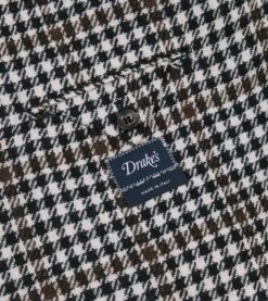 Black And White Houndstooth Check Shetland Tweed Blazer 16 Black And White Houndstooth Check Shetland Tweed Blazer -Drakes Shop DR2A2B23795 01103 7