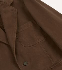 Brown Heavy Cotton Twill Games Blazer Mk. I -Drakes Shop DR2A2C23537 03300 4