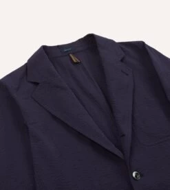 Navy Seersucker Games Blazer Mk. I -Drakes Shop DR2A2C24004 01250 3