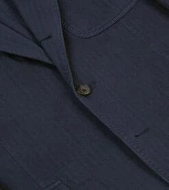 Navy Herringbone Cotton Games Blazer Mk. I -Drakes Shop DR2A2C24115 01250 4