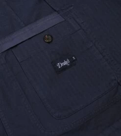 Navy Herringbone Cotton Games Blazer Mk. I -Drakes Shop DR2A2C24115 01250 6