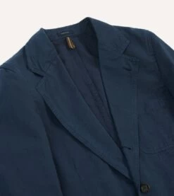 Navy Cotton Linen Games Blazer Mk. I -Drakes Shop DR2A2C24117 01250 3
