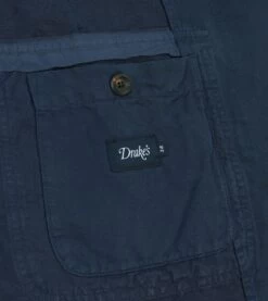 Navy Cotton Linen Games Blazer Mk. I -Drakes Shop DR2A2C24117 01250 7